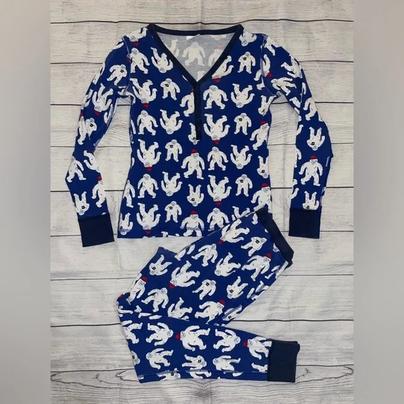 Hanna Andersson Navy Pajama Set with Yeti Print - Picture 1 of 6